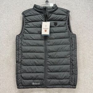Point Zero Puffer Vest Mens Small Gray Ultralight Tech Waterproof Windproof
